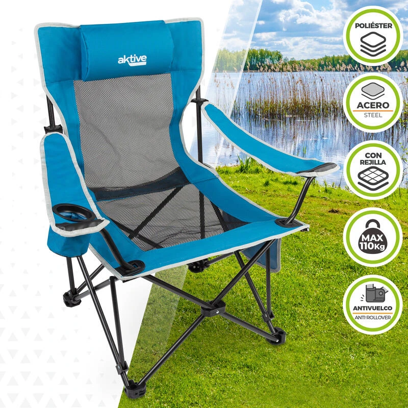Chaise Longue Pliante De Camping Aktive 4 Chaise Longue Pliante De Camping Aktive – Image 2