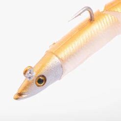 COMBO Leurres Souples Slug Lançon SLUGEELO 130 10gr Doré/Blanc -Pêche Produit Magasin combo leurres souples slug lancon slugeelo 130 10gr doreblanc 6