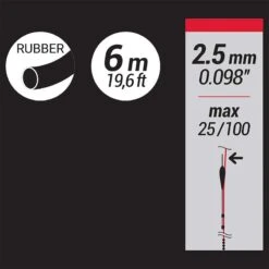 ELASTIQUE PLEIN 2,5 MM 6M -Pêche Produit Magasin elastique plein 25 mm 6m 2