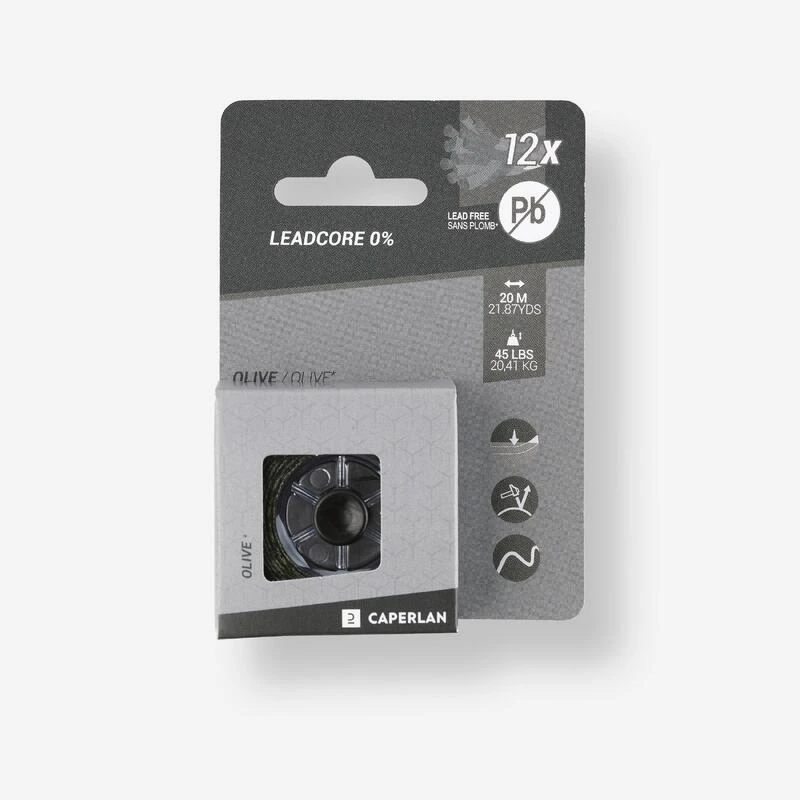 Leadcore 0% Olive 45lbs 20m Pêche De La Carpe 3 Leadcore 0% Olive 45lbs 20m Pêche De La Carpe